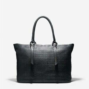 Black Woven Tote Bag